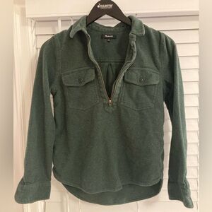 Madewell flannel quarter-zip shirt